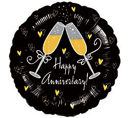 Happy Anniversary Wine Glasses  Mylar Balloon