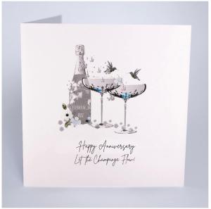 Happy Anniversay Card #2 Champagne Flow Card