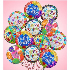 Happy Birthday Balloon Bouquet - 1 Dozen Mylar in Arlington, TX | Erinn's Creations Florist Happy Birthday Balloon Bouquet - 1 Dozen Mylar in Arlington, TX | Erinn's Creations Florist