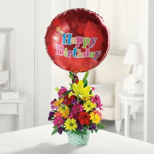 Happy Birthday Basket EV84-11 Fresh Basket Arrangement in Farmville, VA | CARTERS FLOWER SHOP Happy Birthday Basket EV84-11 Fresh Basket Arrangement in Farmville, VA | CARTERS FLOWER SHOP