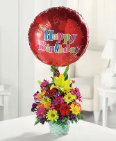 Happy Birthday Basket Flower Arrangement