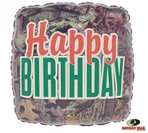 Happy Birthday Camo Mylar Balloon