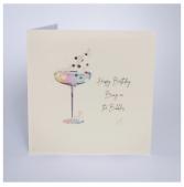 Happy Birthday Card # 10 Champagne Glass Birthday Card