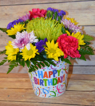 Happy Birthday Pot (Style may vary)