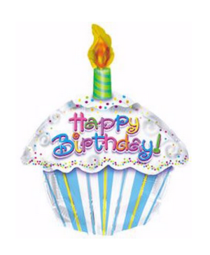 Happy Birthday Cupcake Balloon