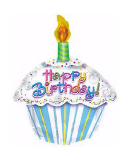 Happy Birthday Cupcake Balloon