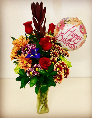 Happy Birthday Fall Design With Balloon