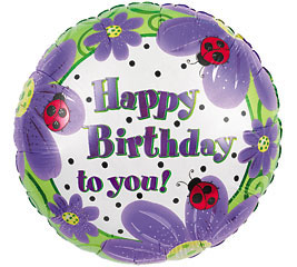 Happy Birthday Ladybugs & Daisies Mylar Balloon