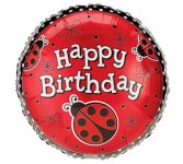 Happy Birthday Ladybugs Mylar Balloon