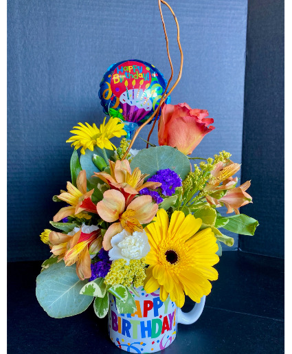 Happy Birthday Mug Arrangement Powell Florist Exclusive