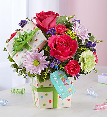 Happy Birthday Present Bouquet Arrangement