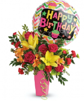 Happy Birthday Sweetie Vase with Balloon