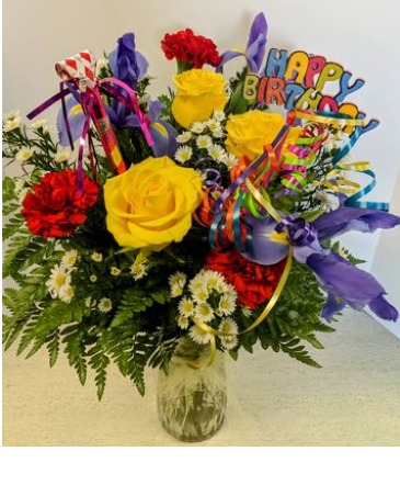 Happy Birthday Two NFS-A101 Vase arrangement in Plattsburgh, NY | NELSON'S FLOWER SHOP