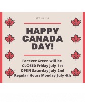 Happy Canada Day! Closed Friday, July 1st