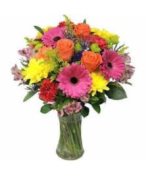 Many Colors for you ! Vase Arrangement  There Maybe Some Substitute in Flowers