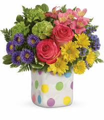 happy dots bouquet all around in Ceramic cube