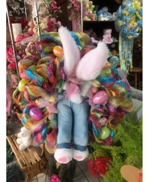 Happy Easter One of a kind wreath that wiggles