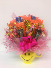 Happy face candy bouquet 