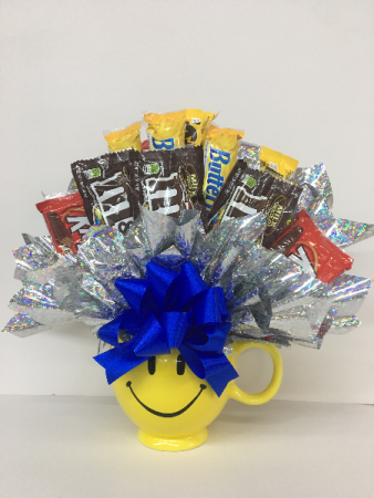 happy face candy bouquet