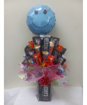 Happy face hersheys candy bouquet Candy