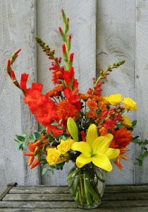 Happy Fall Bright and Cheerful Fall Arrangement