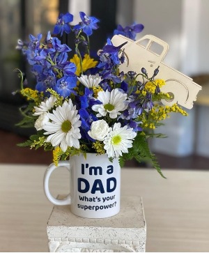 Happy Fathers day Mug Cut Flowers