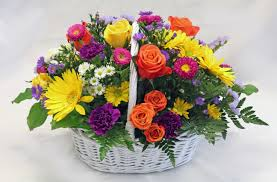 happy flowers basket
