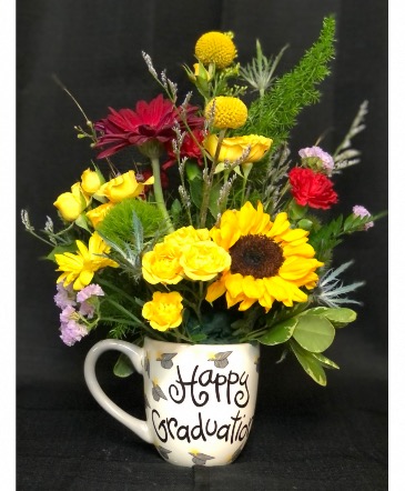 Happy Graduation Mug Keepsake Mug with fresh florals  in Oakland, TN | TWIGS-N-THINGS