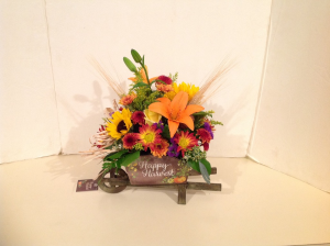 Happy Harvest Wheelbarrow in Maple Heights, OH | NOVAK'S FLOWER SHOPPE Happy Harvest Wheelbarrow in Maple Heights, OH | NOVAK'S FLOWER SHOPPE