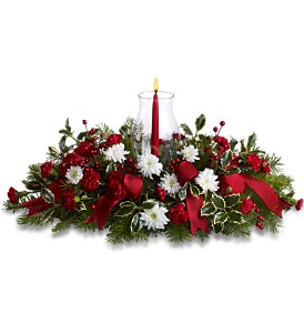 Happy Holidays Centerpiece    TF86-2 Christmas Floral Centerpiece