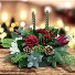 Happy Holiday Centerpiece floral arrangement in keepsake ceramic pot