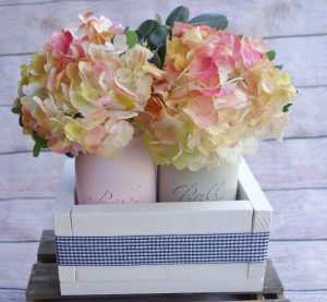 Happy Hydrangea Mason Jar Planter Box in Spring Hill, FL | THE IVY COTTAGE Happy Hydrangea Mason Jar Planter Box in Spring Hill, FL | THE IVY COTTAGE