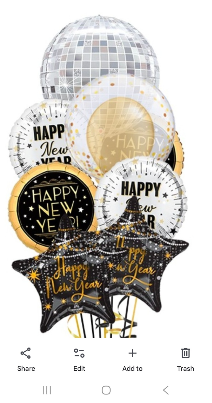 Happy New Year  Mylar Bouquet