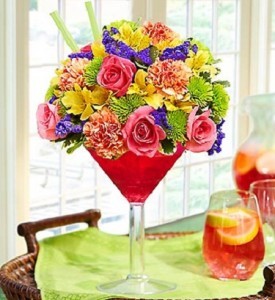 Happy Hour Large Martini Flower Arrangement