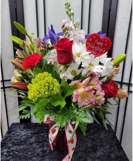 Happy Valentine's Day Vase Arrangement