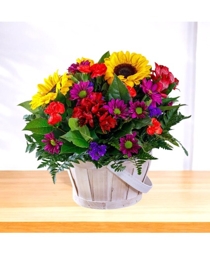 Sunflower Garden Basket  Arrangement 