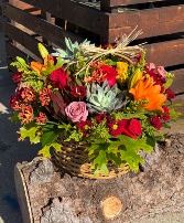 Harvest Bloom Basket Floral Arrangement