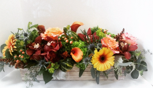 Harvest elegance extra long wooden box in Northport, NY | Hengstenberg's Florist Harvest elegance extra long wooden box in Northport, NY | Hengstenberg's Florist