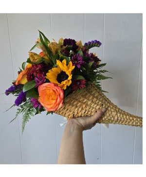 Harvest Glow Cornucopia Arrangement
