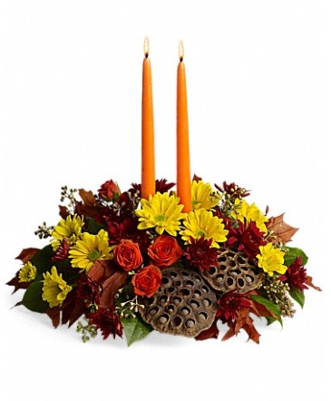 Harvest Glow Fall centerpiece in Spokane, WA | FOUR SEASONS PLANT & FLOWER SHOP