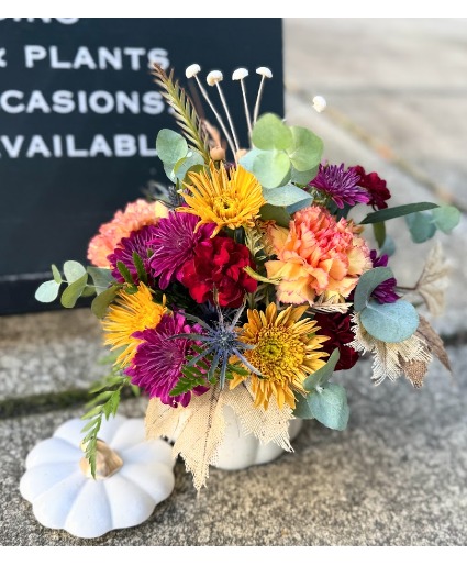 Harvest Glow Pumpkin Arrangement Autumn Bouquet