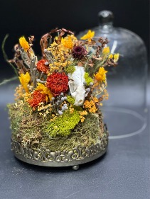 Harvest Moon Cloche Dried Floral Custom