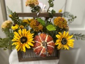 Harvest pumpkin silk arrangement 