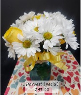 Harvest Special Mason jar fresh floral arrangement