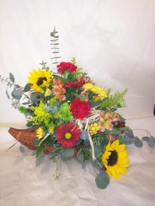 Harvest Time Cornucopia Arrangement