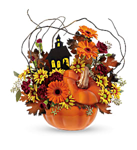 Haunted House Bouquet   T14H100A  Keepsake Arrangement Local only