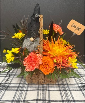 Haunting Gnome Basket Bouquet