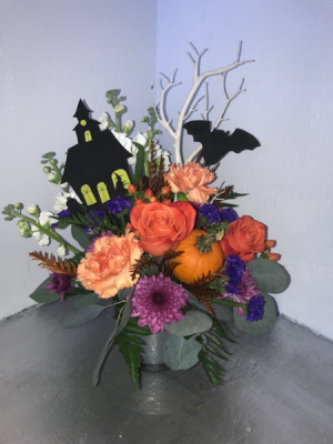 Haunting Happenings Grey Vase in Woburn, MA | HILLSIDE FLORIST INC. Haunting Happenings Grey Vase in Woburn, MA | HILLSIDE FLORIST INC.