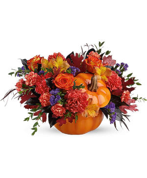 Hauntingly Pretty Pumpkin Bouquet vase arrangement