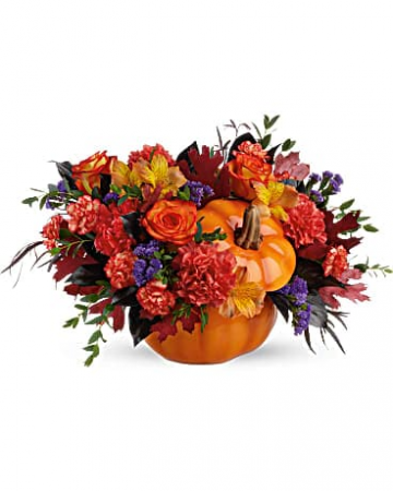 Hauntingly Pretty Pumpkin Keepsake arrangement in Kernersville, NC | YOUNG'S FLORIST Hauntingly Pretty Pumpkin Keepsake arrangement in Kernersville, NC | YOUNG'S FLORIST